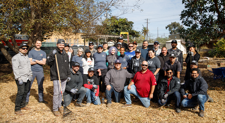 Group of people working outdoors